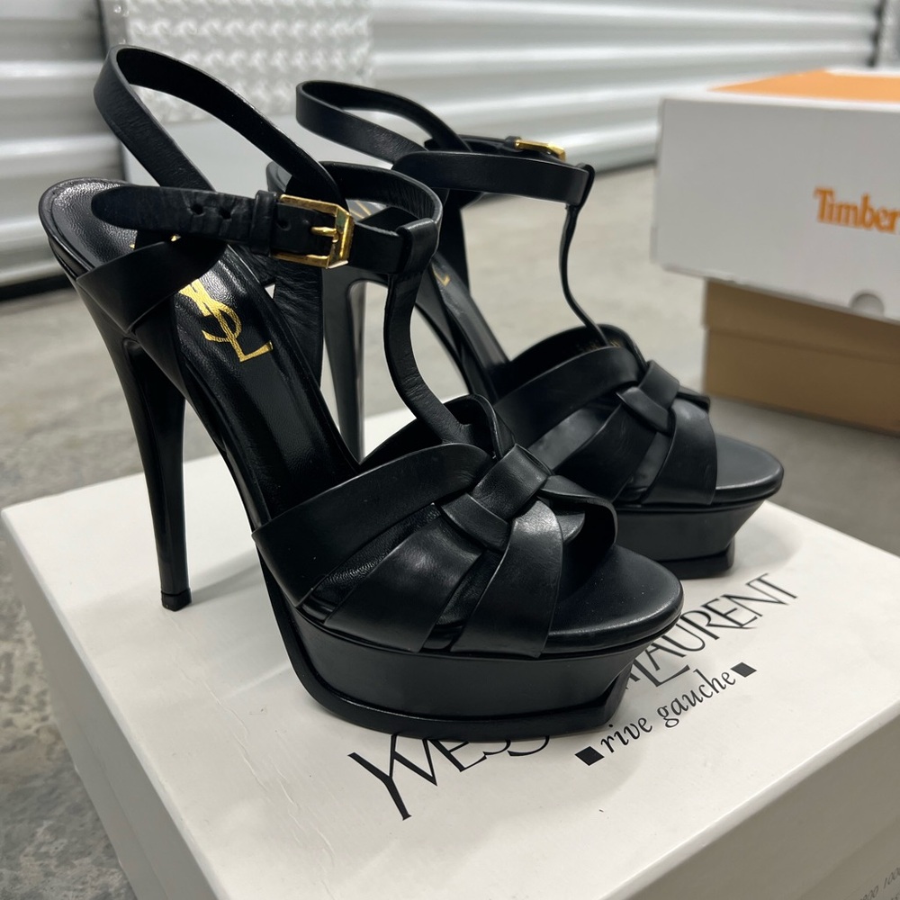 Yves Saint Laurent Classic Black Strappy Heels